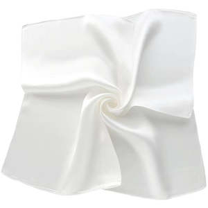 Silk Scarves: Timeless Ivory Pure Mulberry Silk Scarf Bandana