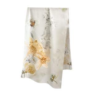 Best Seller: Golden Bloom Pure Mulberry Silk Extra Large Long Scarf