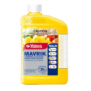 Insect Control: Yates MAVRIK Spray Concentrate for Spider Mites, Aphids, Thrips, Caterpillars - 200ml