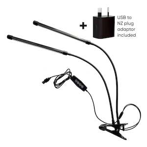 Grow Lights: ⭐ PHOTO+ Grow Tubes - DOUBLE with NZ Plug - Clip-on Grow Light Kit for Indoor Plants