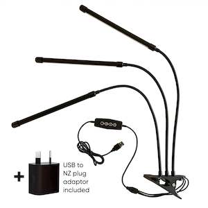 Grow Lights: ⭐ PHOTO+ Grow Tubes - TRIPLE with NZ Plug - Clip-on Grow Light Kit for Indoor Plants