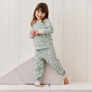 Kids Long Sleeve Pyjama Set - Olive