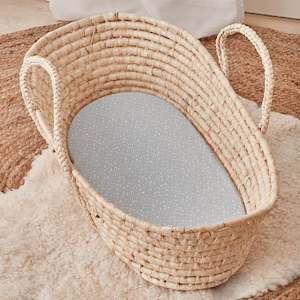 Bedding: Fitted Bassinet Sheet 2pk - Grey