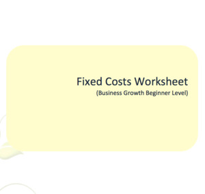 Fixed Costs Worksheet