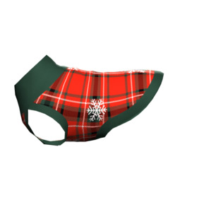 Christmas Merch: Red Tartan Knitted Christmas Pet Sweater