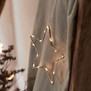 Seed Fairy Lights: Small Gold Star Fairy Lights | 33cm x 34cm | Decorative Indoor