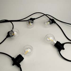 Deck Lights 1: A60 Clear Bulb | 10m 10 Bulbs | Flush Mount Dimmable Festoon Lights