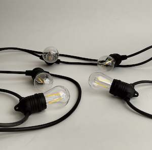 Festoon Lights: S14 Clear Bulb | 5m 10 Bulbs | Flush Mount Dimmable Festoon Lights