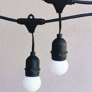 Festoon Lights: G45 Milky Bulb | 10m 20 Bulbs | Drop Hang | Non-Dimmable Festoon Lights