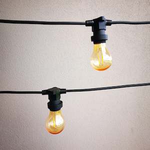Festoon Lights: A60 Amber Bulb | 10m 10 Bulbs | Flat Flush Mount Festoon Lights