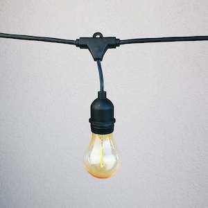 Festoon Lights: A60 Amber Bulb | 5m 10 Bulbs | Drop Hang Dimmable Festoon Lights