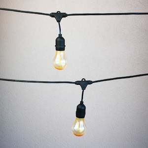 Festoon Lights: A60 Amber Bulb | 10m 10 Bulbs | Drop Hang Dimmable Festoon Lights