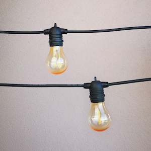 Festoon Lights: A60 Amber Bulb | 5m 10 Bulbs | Flush Mount Dimmable Festoon Lights