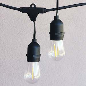 S14 Clear Bulb | 10m 10 Bulbs | Drop Hang | Dimmable Festoon Lights