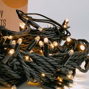Indoor Lights: Outdoor Fringe Fairy Lights | 5m Black Rubber Cable Connectable | 30cm Drops | Pro Series