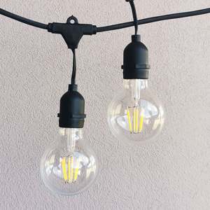 Festoon Lights: G80 Clear Bulb | 10m 10 Bulbs | Drop Hang Dimmable Festoon Lights