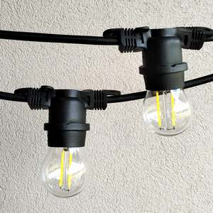 G45 Glass Bulb Festoon Lights | 10m 10 Bulbs | Non Dimmable | Flat Flush Mount