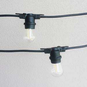 Outdoor Lights: S14 Bulb | 10m 10 Bulbs | Flat Flush Mount Festoon Lights