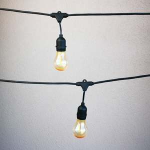 A60 Amber Bulb | 15m 15 Bulbs | Drop Hang Dimmable Festoon Lights