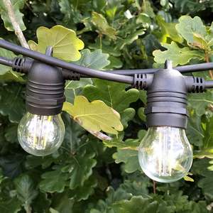 All Lights: A60 Clear Bulb | 10m 20 Bulbs | Flush Mount Dimmable Festoon Lights