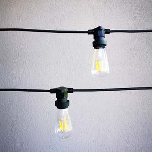 All Lights: ST58 Clear Bulb | 10m 10 Bulbs | Flat Flush Mount Dimmable Festoon Lights