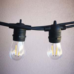 Festoon Lights With S14 Bulbs: S14 Clear Bulb | 5m 10 Bulbs | Flush Mount Dimmable Festoon Lights
