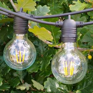 Festoon Lights G80 Bulbs: G80 Clear Bulb | 10m 20 Bulbs | Flush Mount Dimmable Festoon Lights