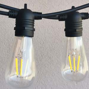 All Lights: Festoon Lights | ST58 Clear Bulb | 10m 10 Bulbs | Flush Mount