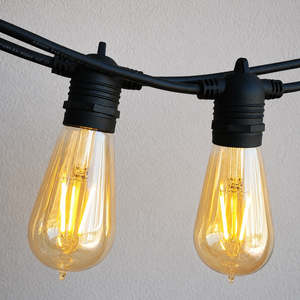 Festoon Lights 50cm Flush Mount: Festoon Lights | ST58 Amber Bulb | 5m 10 Bulbs | Flush Mount