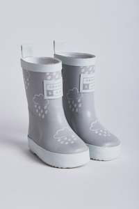 Footwear: Light Grey Colour-Changing Kids Gumboots SIZE UK6 - SECOND