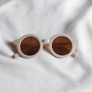 Sunglasses: Cream Round Sunglasses