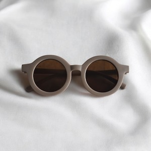 Sunglasses: Beige Round Sunglasses