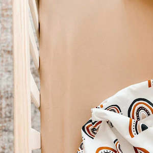 Camel Jersey Fitted Cot Sheet