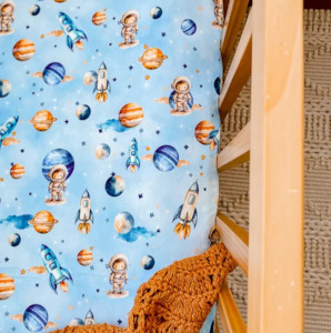 Sheets: Space Rockets Fitted Cot Sheet