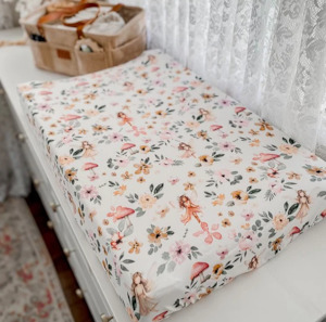 Sheets: Fairy Garden Bassinet Sheet / Change Mat Cover