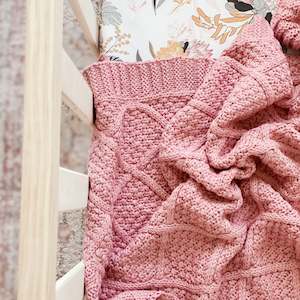 Blankets: Rose Organic Knitted Blanket