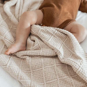 Taupe Organic Knitted Blanket