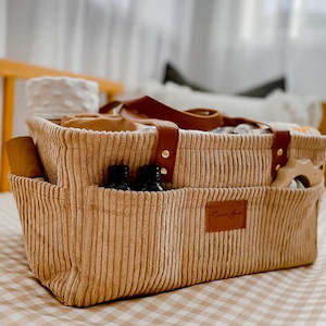 Decor: Camel Corduroy Nappy Caddy