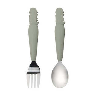 Kid's Spoon/Fork Set - Alligator