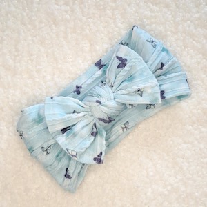 Bows 1: Stretch Bow Headband - Blue Butterfly