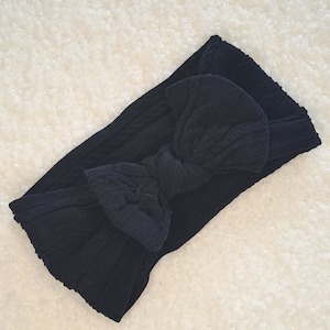 Bows 1: Stretch Bow Headband - Black