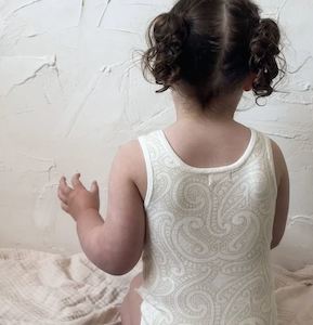 The Wolf Singlet Ribbed knit bodysuit - Oat