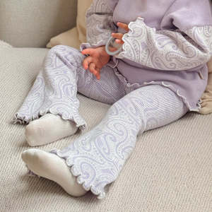 The Wolf Ribbed Knit Flares - Lila