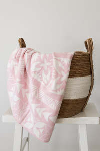 Blankets: Cotton Knitted Blanket - Fairy Floss Pink
