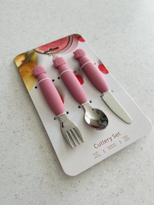 Tableware: Mini & Me Metal Cutlery Set Guava