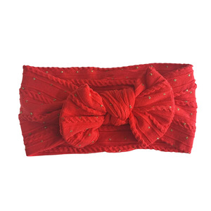 Stretch Bow Headband - Red Sparkles