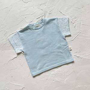The Wolf Oversized Knit Tee - Sky