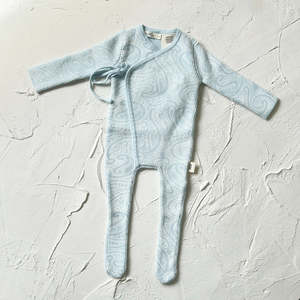 Clothing: The Wolf Ribbed knit Onesie - Sky