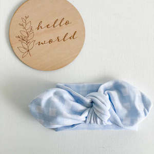 Bows 1: Cornflower Gingham Top Knot