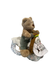 Pre Made Gift Boxes: Mr Honey Bear Motorbike Nappy Cake
